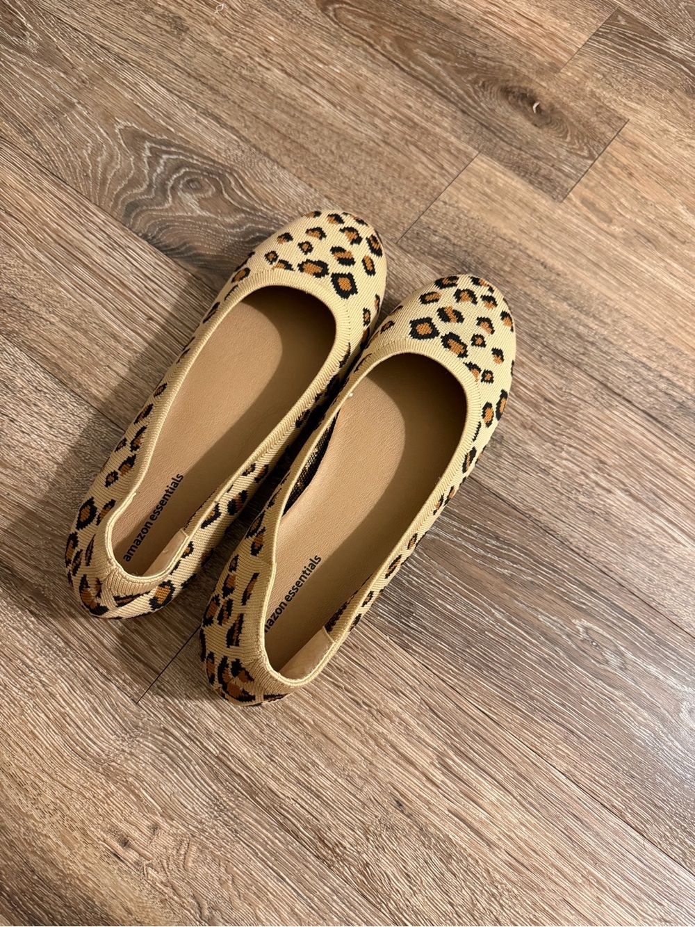 Amazon Essentials Leopard-Print Ballet Flats in Beige and Black